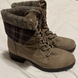 Brown  Lace up fold down boots